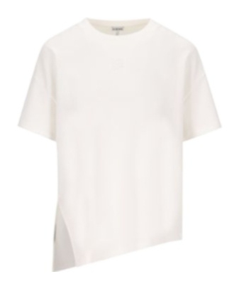 Loewe Asymmetric T-shirt In Cotton Blend In White