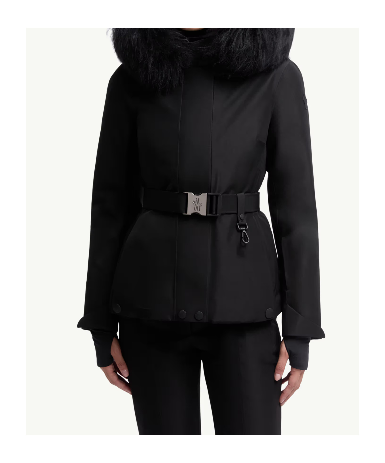 Moncler Laplance Gore-tex Shearling-trimmed Hooded Down Ski Jacket In Black