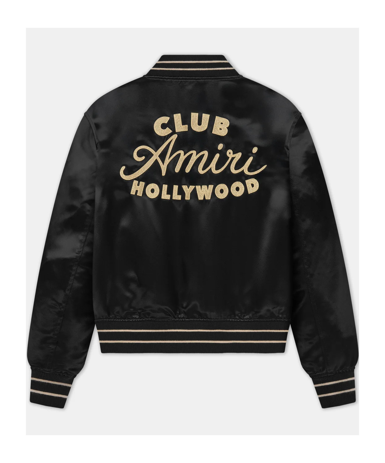 Amiri Bomber Jacket With Ribbed Cuffs And Hem In Black