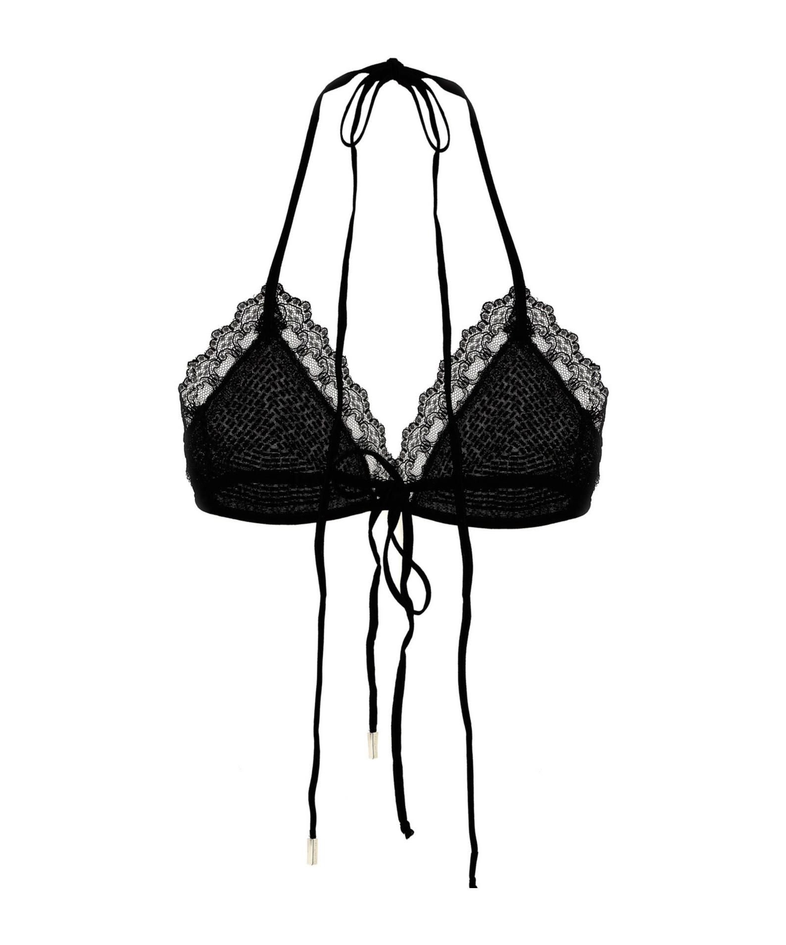 Shop Attico Rhinestone Bra In Black