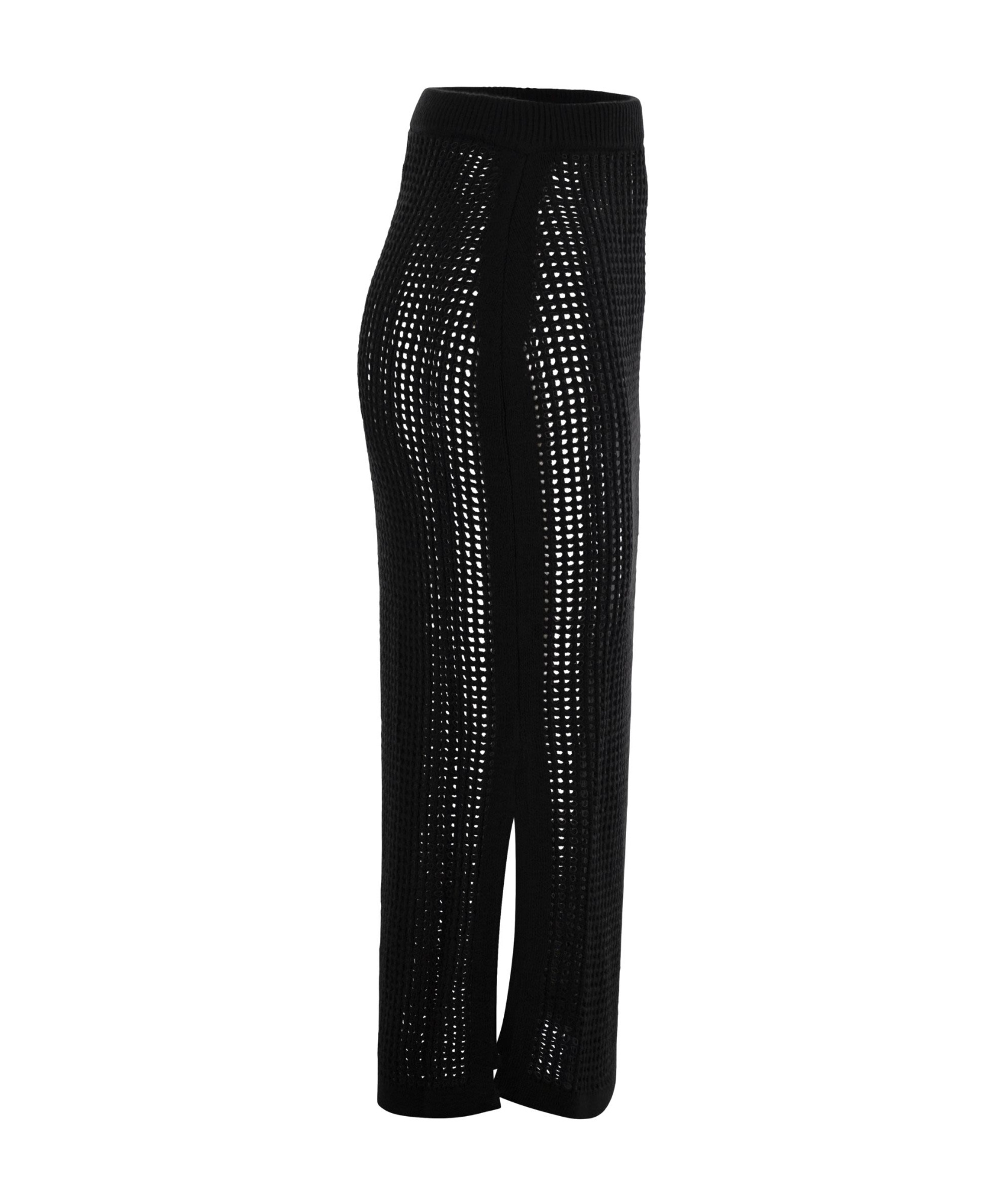 Mc2 Saint Barth Darline - Crochet Midi Skirt In Black