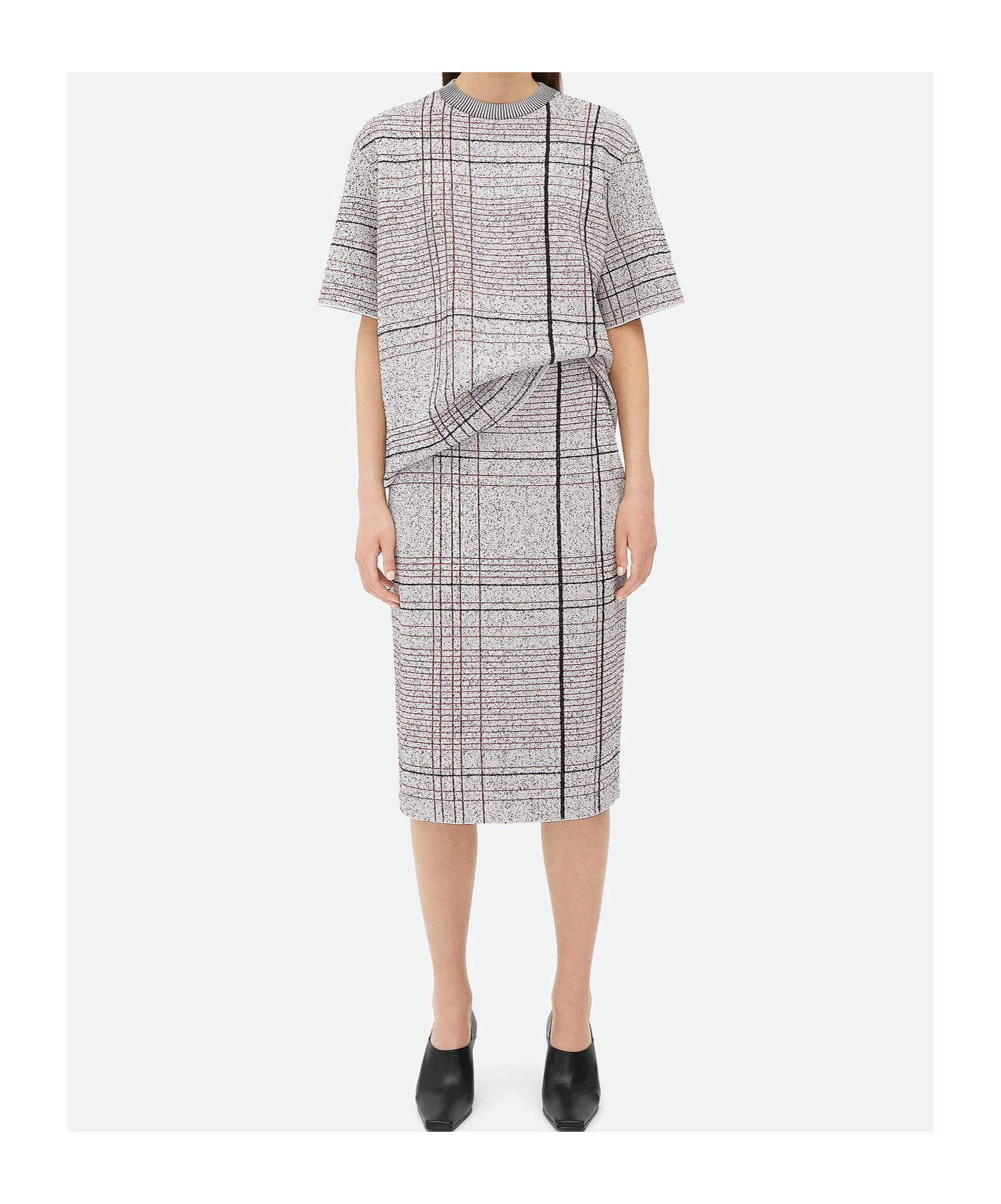 Bottega Veneta Jacquard Skirt In Gray