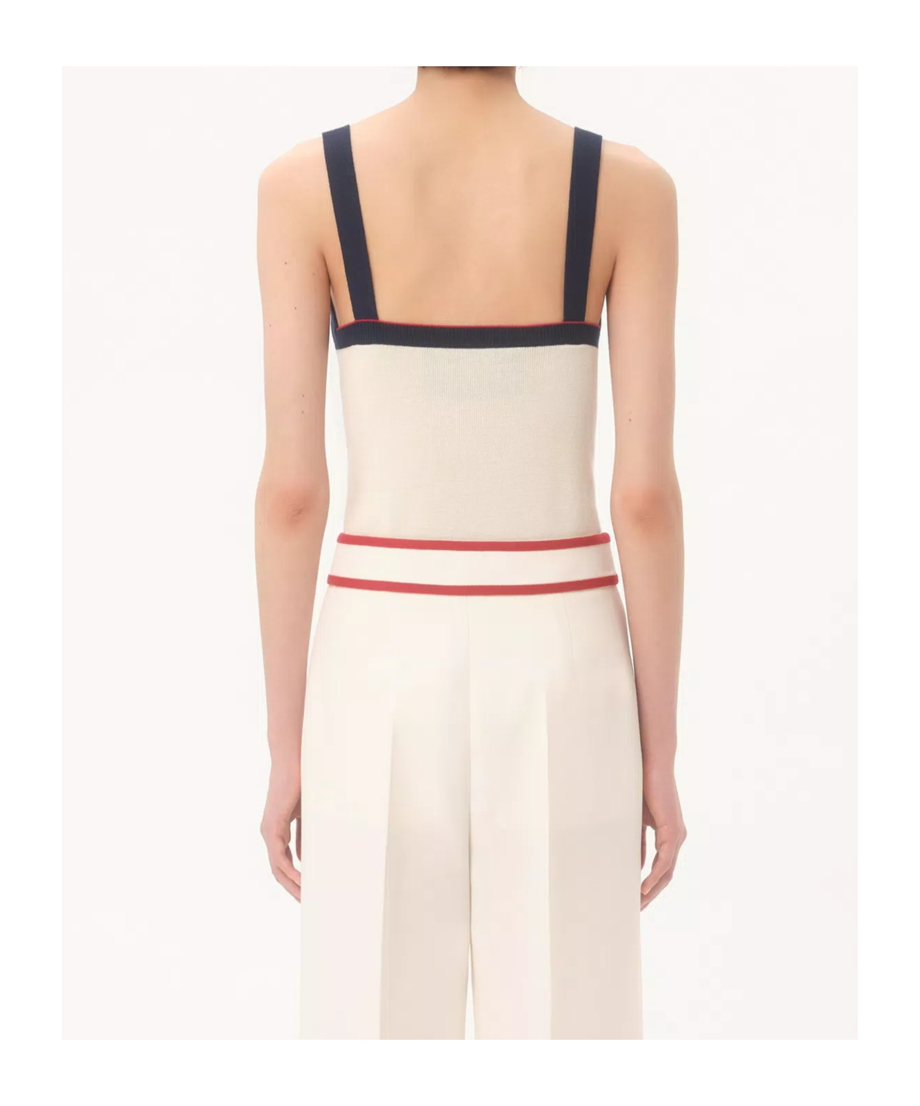 Shop Valentino Wool Top In Navy Blue