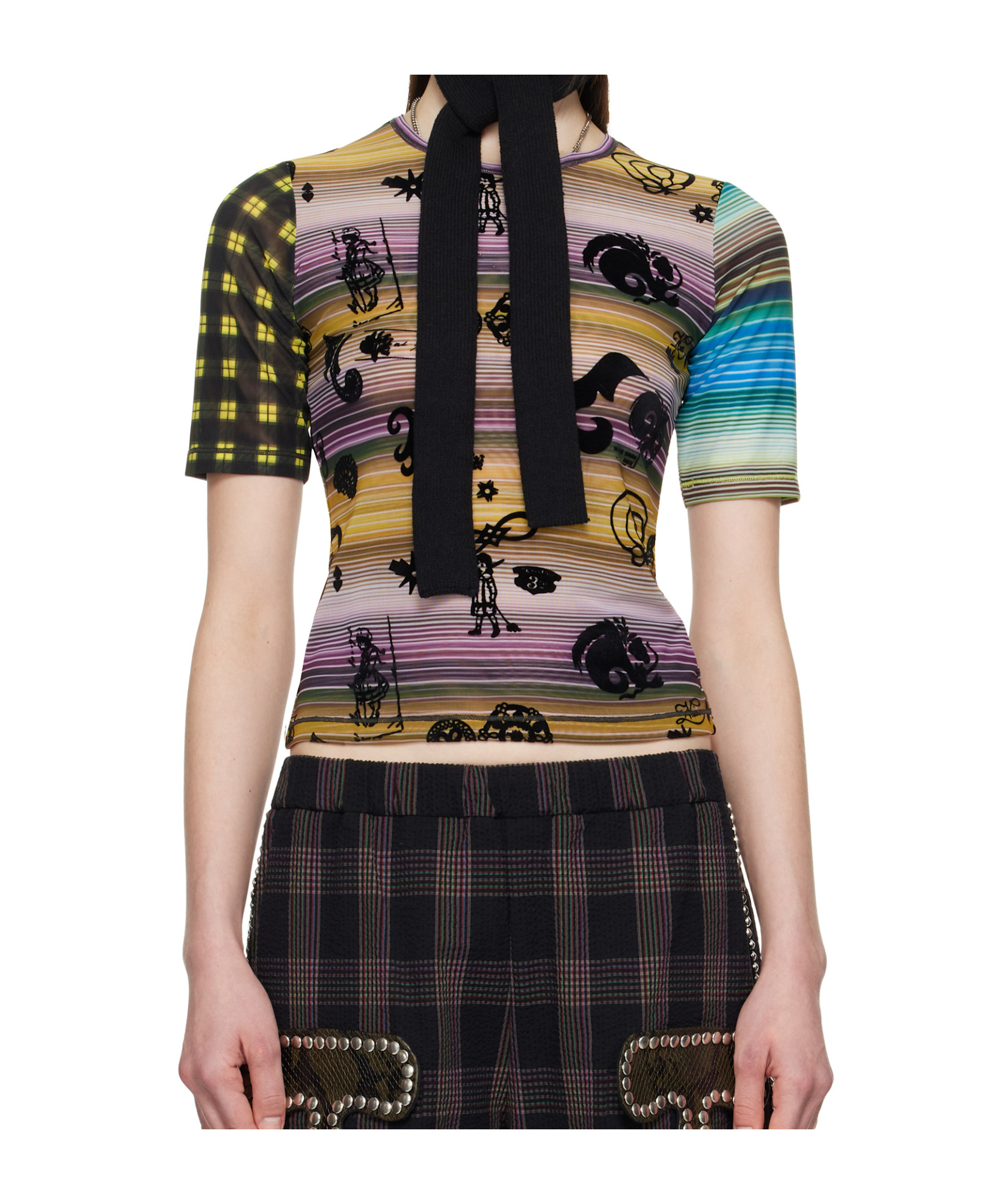 Chopova Lowena Duke Short Sleeve Mesh T-shirt In Multi-color