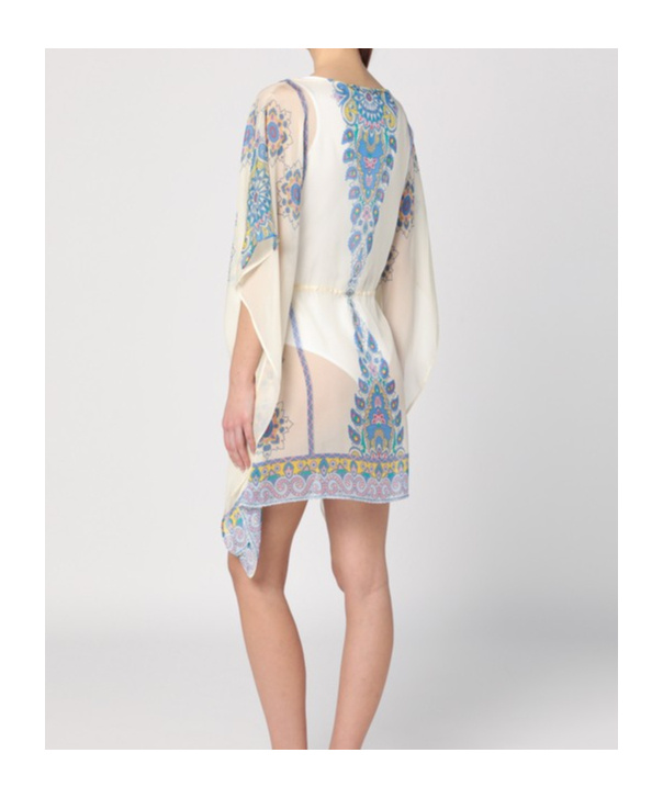 Etro Paisley-print Silk Asymmetric Poncho In Multicolor