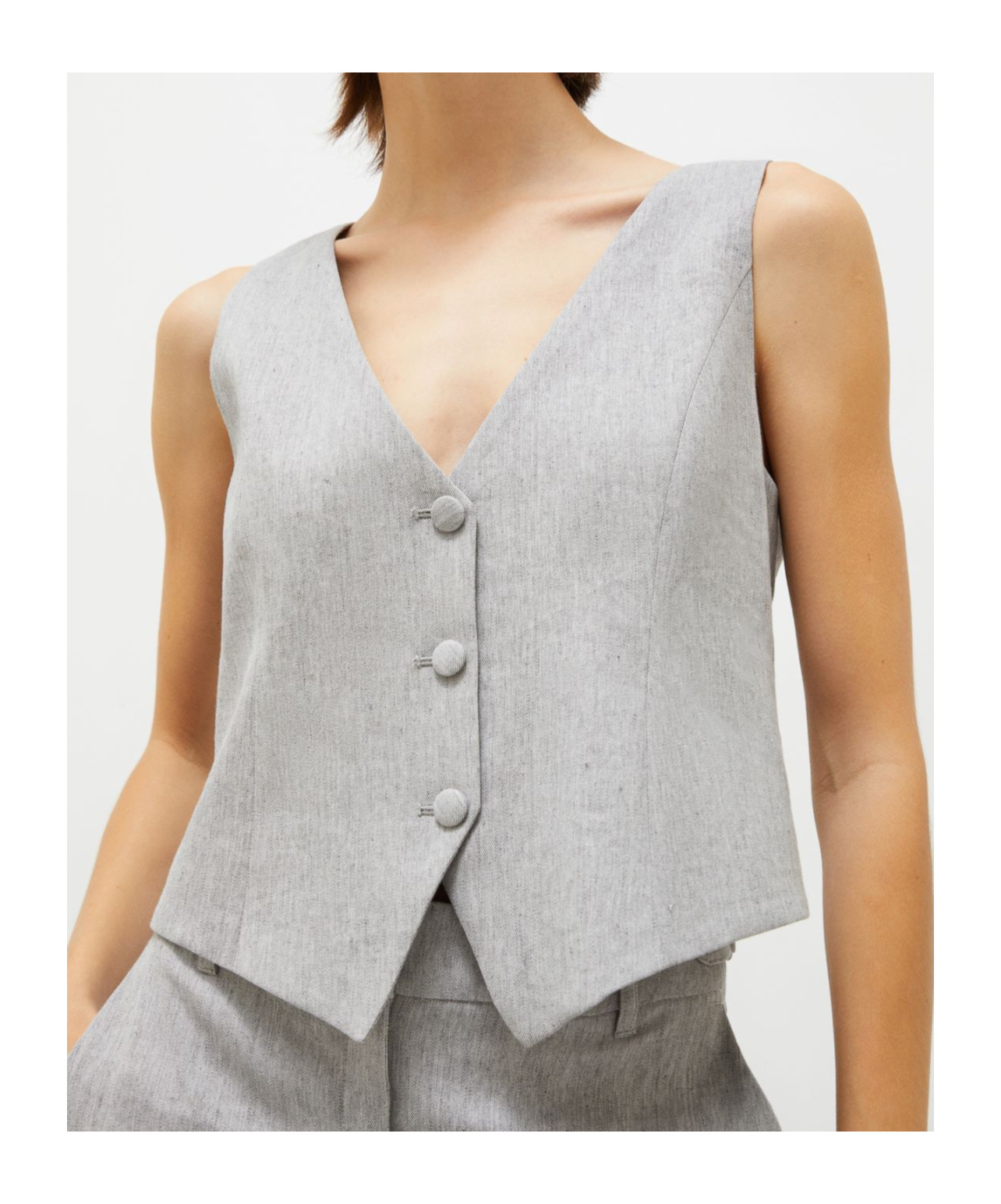 Marella Viscose-blend Gilet In Gray