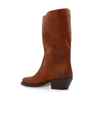 Isabel Marant Rivet Detail Short Boots In Brown