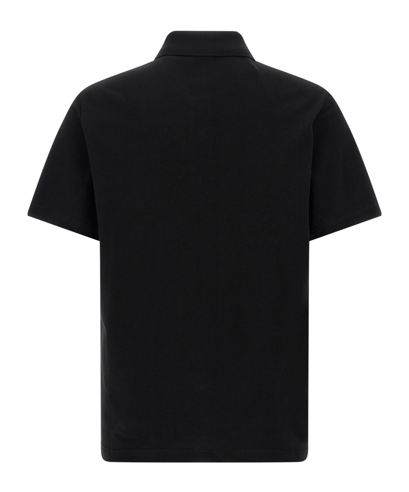 Fendi Polo Shirt Ribbed Short Sleeves In Black
