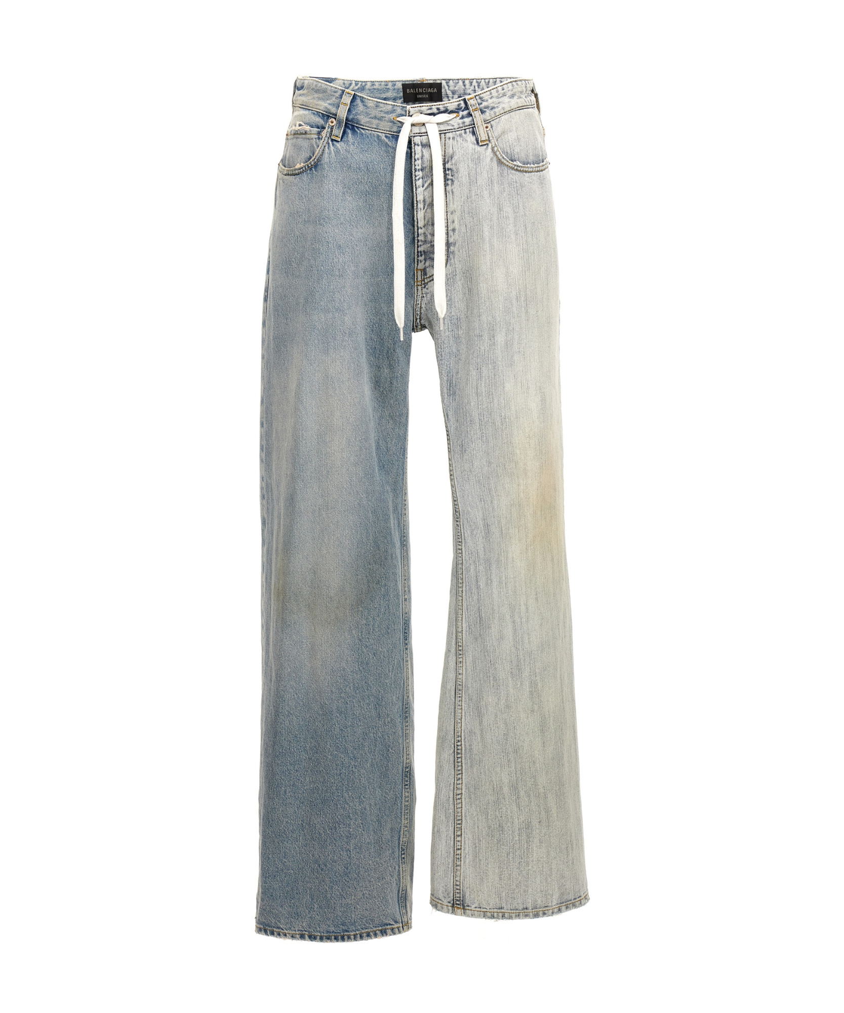 Balenciaga Fifty-fifty Jeans Light Blue In Gray