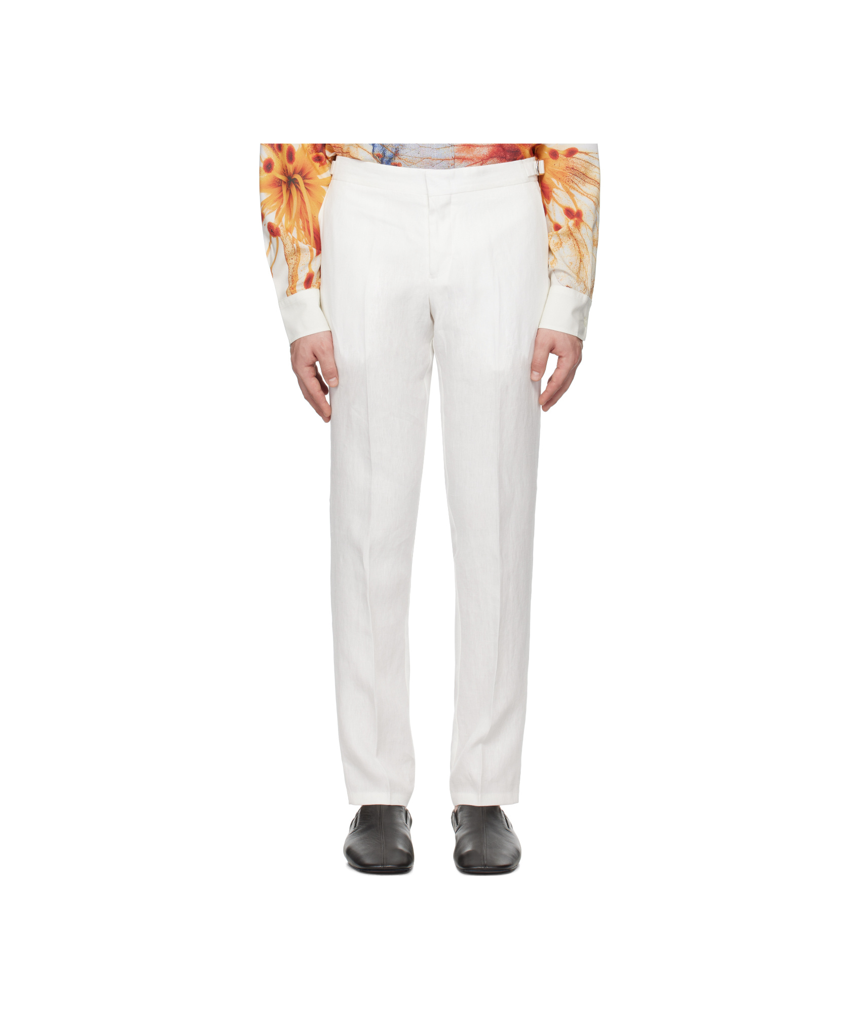 Orlebar Brown Carsyn Tapered Pleated Linen And Cotton-blend Trousers In White