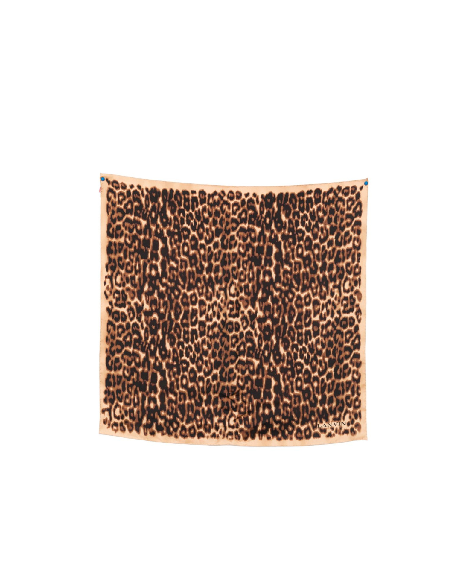 Lanvin Lightweight Rectangular Leopard Print Scarf In Multi