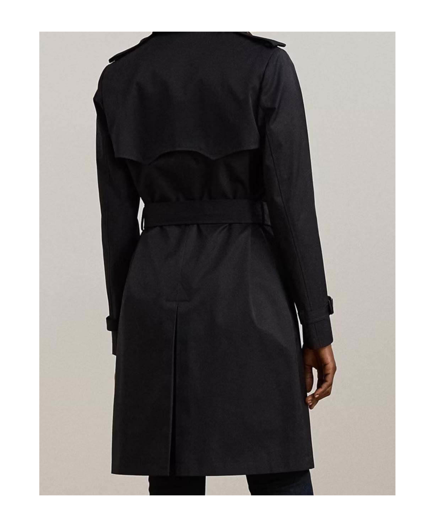 Ralph Lauren Double-breasted Belted Trench Coat In Black