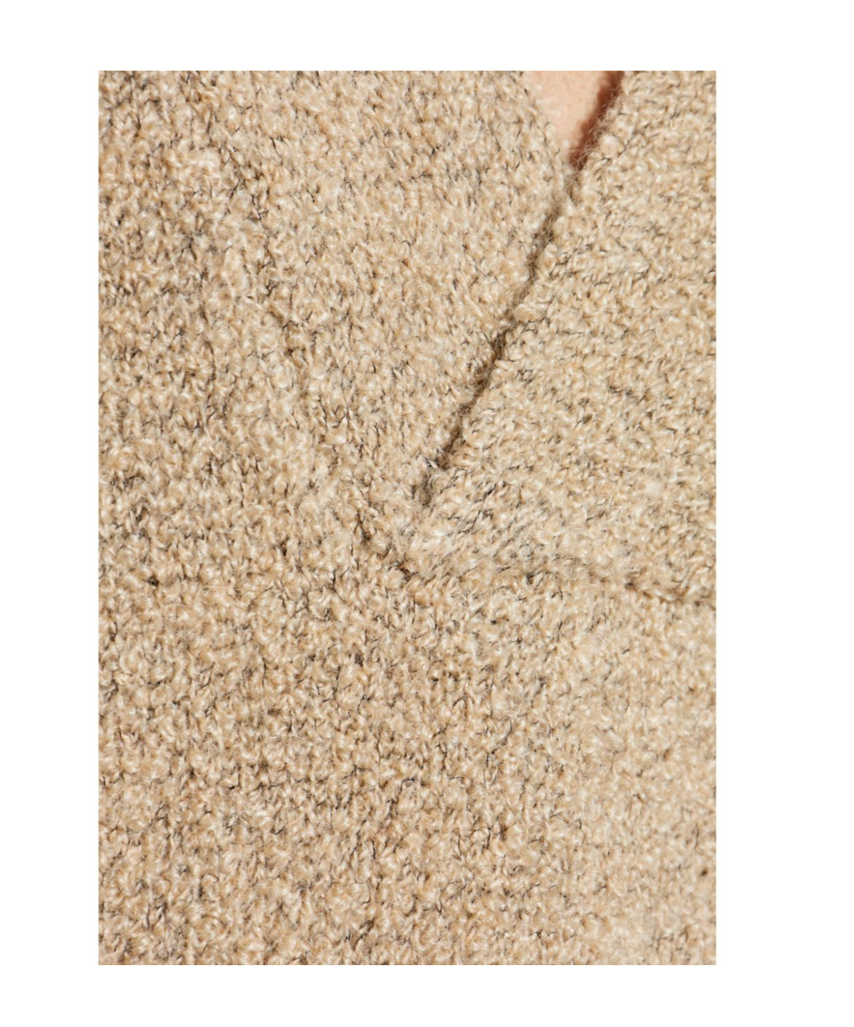 Fear Of God Textured V-neck Sweater With Ribbed Accents In Neutral