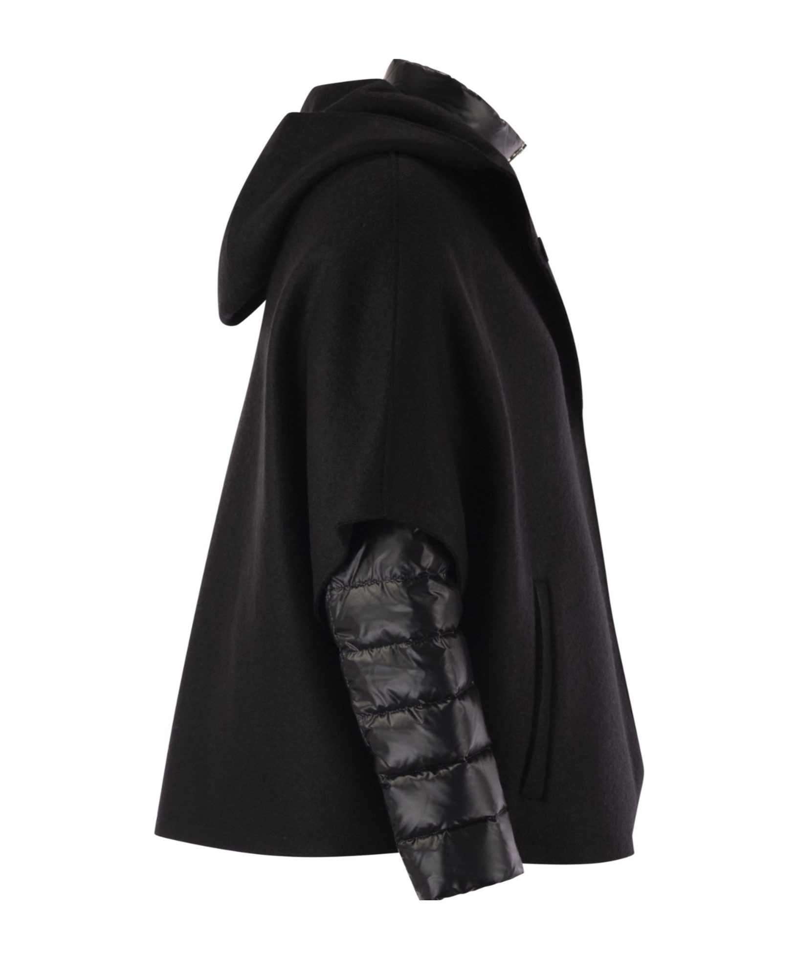 Herno Resort Hood In Ultralight Wool And Nylon In Black