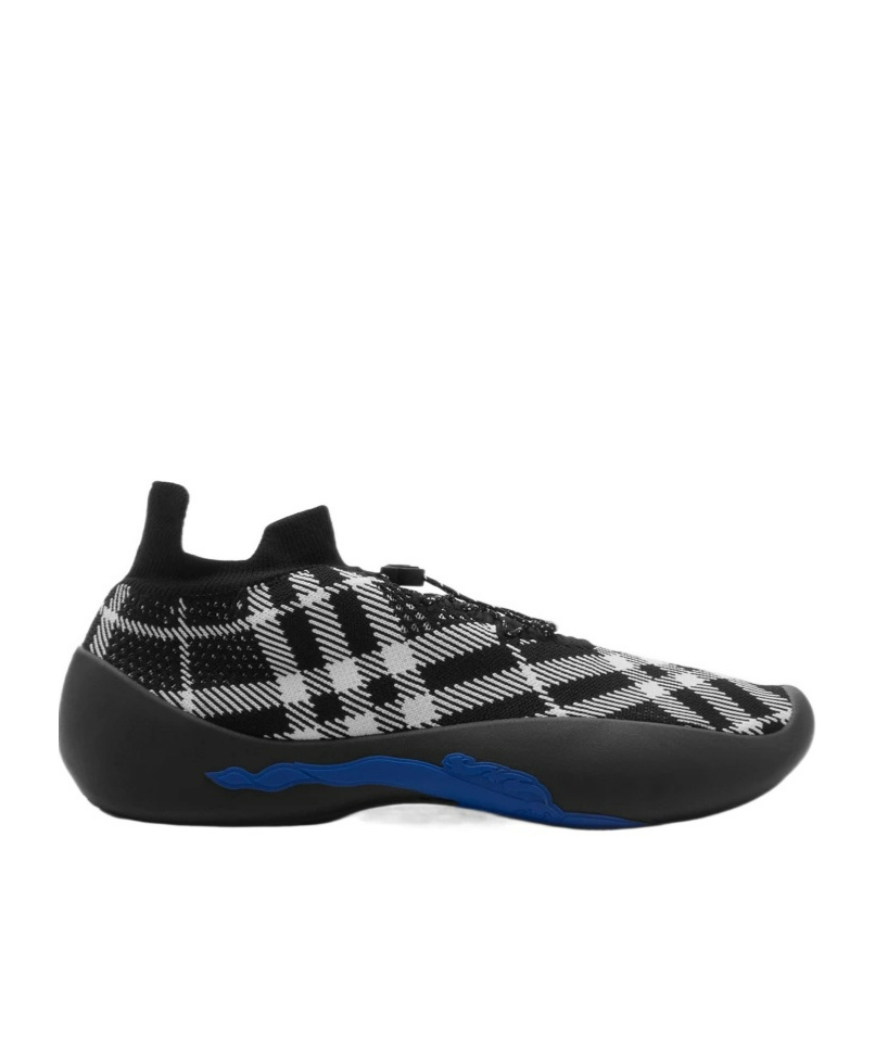 Burberry Neptune Check Logo Sneakers In Black