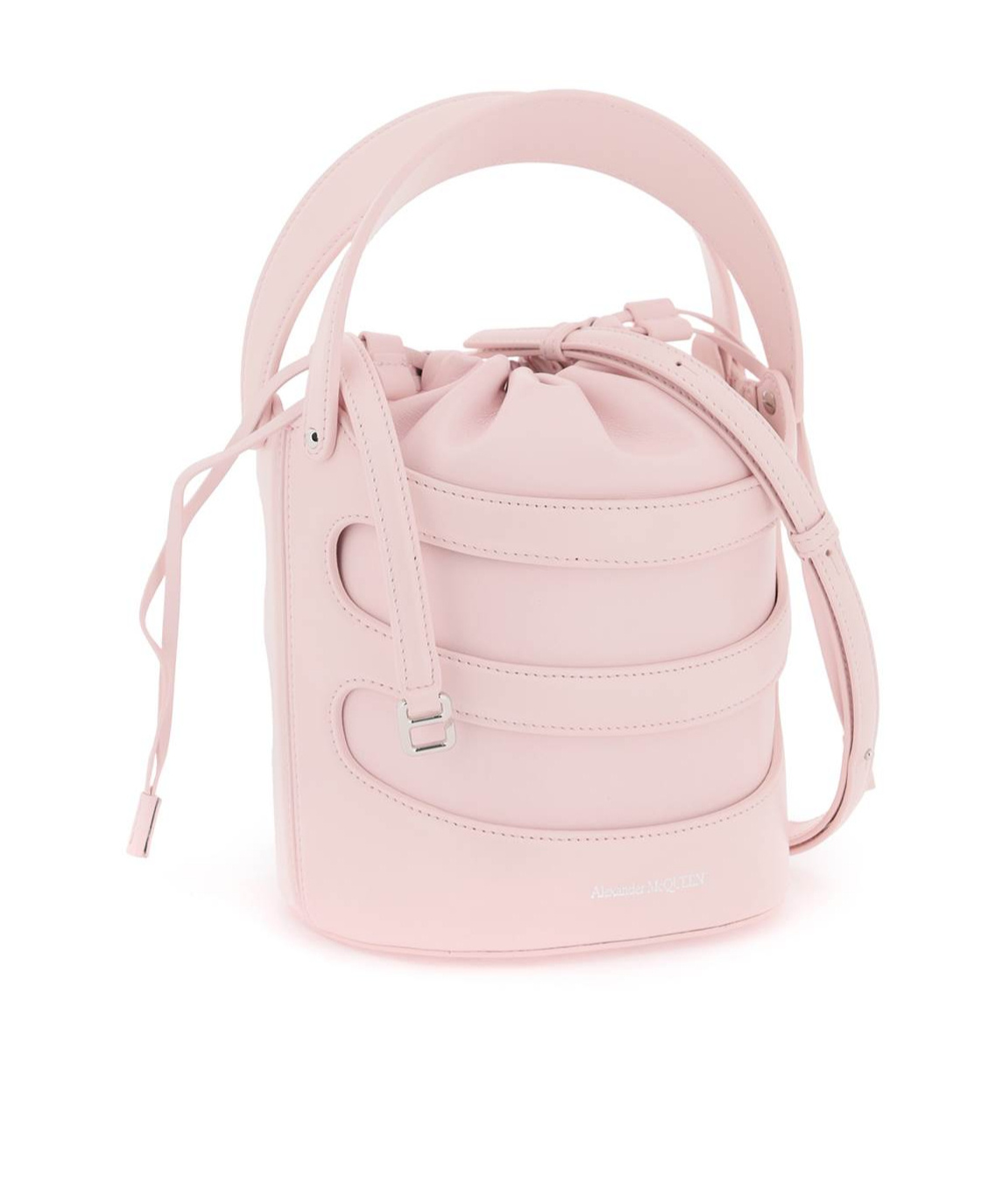 Shop Alexander Mcqueen The Rise Bucket Bag In Pink