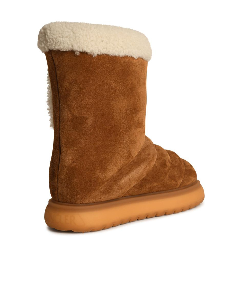 Moncler Gaia Pocket Suede Ankle Boots In Brown