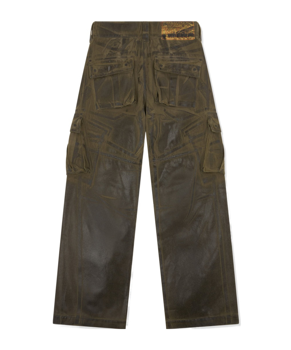 Vaquera Khaki Low-rise Cargo Pants In Brown