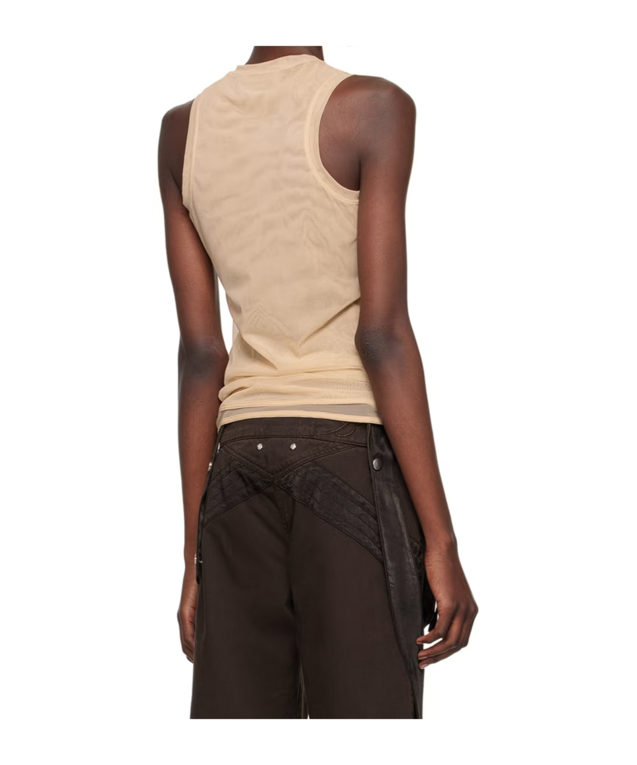 Blumarine Elastic Mesh Vest In Black