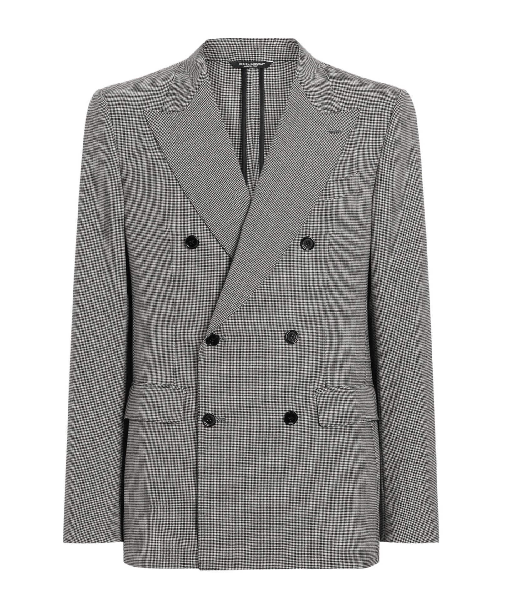 Dolce & Gabbana Houndstooth-pattern Blazer In Gray