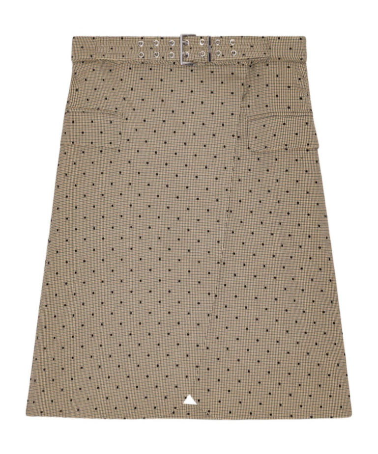 Ganni Polka Dot-print Skirt In Nude