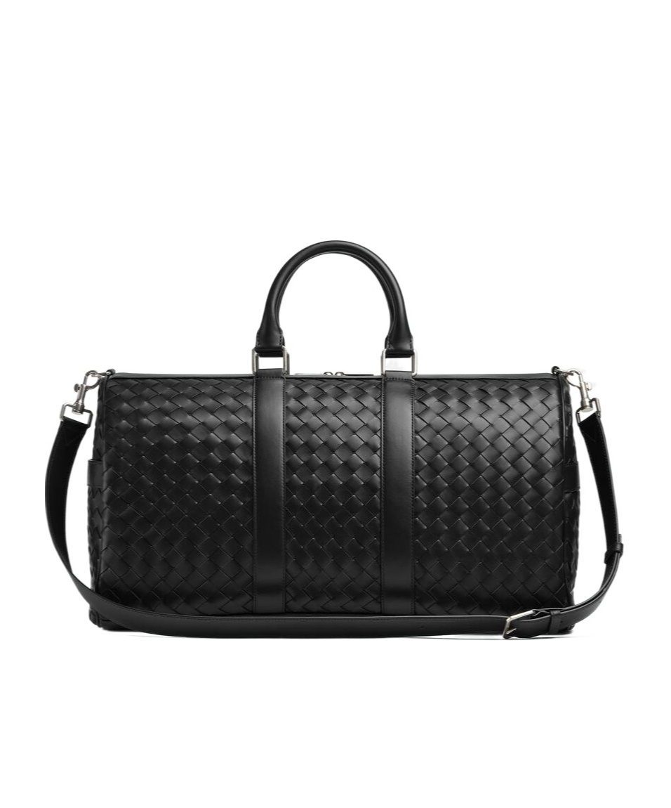 Bottega Veneta Sac De Voyage Intrecciato Moyen Format In Black