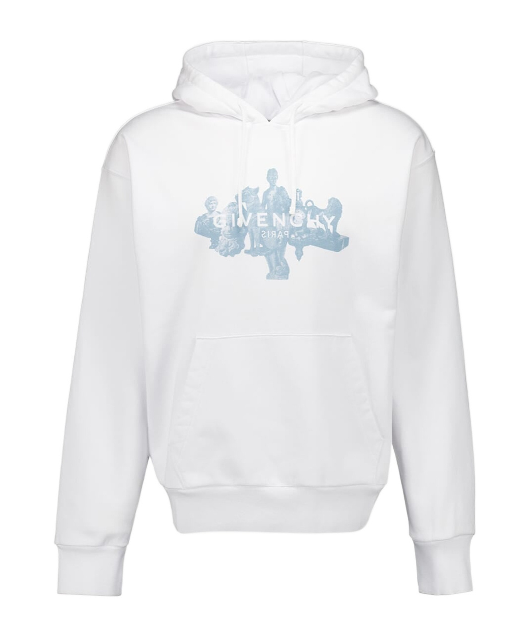 Givenchy Mens White Logo-embroidered Ribbed Cotton-blend Hoody In White