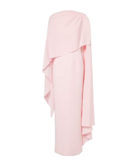 Roksanda Demetria Caped Crepe Maxi Dress In Pink