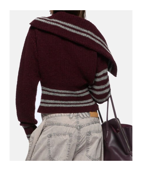 Attico Cardigan Burgundy In Burgundy