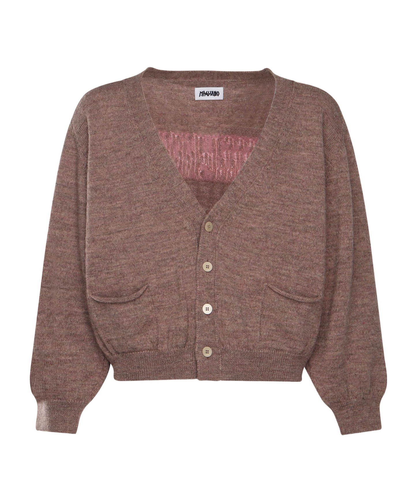 Magliano Patch-pocket Button Cardigan In Brown