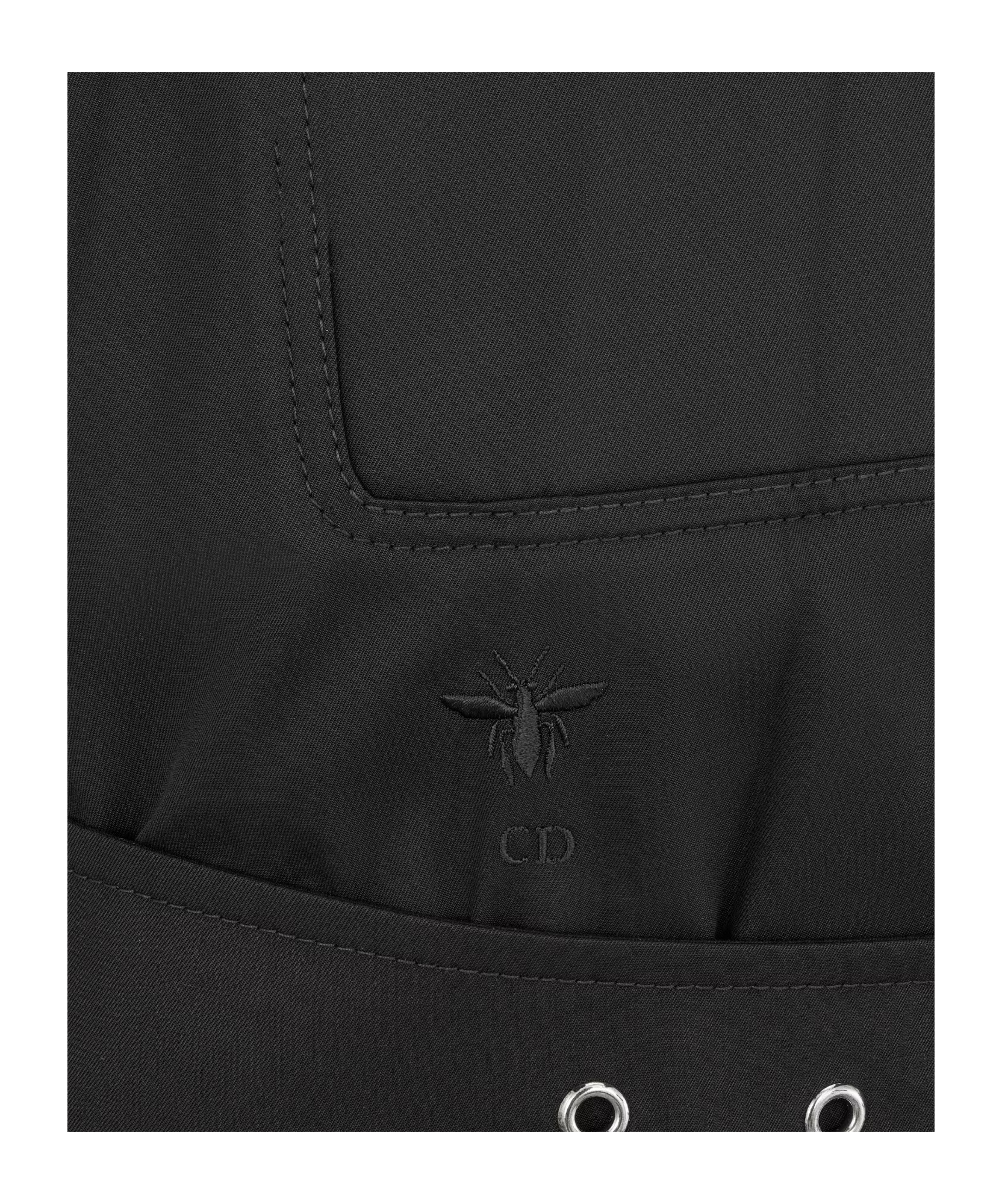 Dior Short Dress In Cotton Gabardine In Black