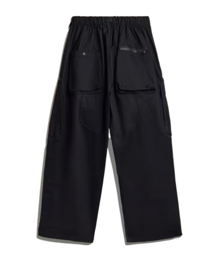 Y-3 Pleated-details Cargo Trousers In Black