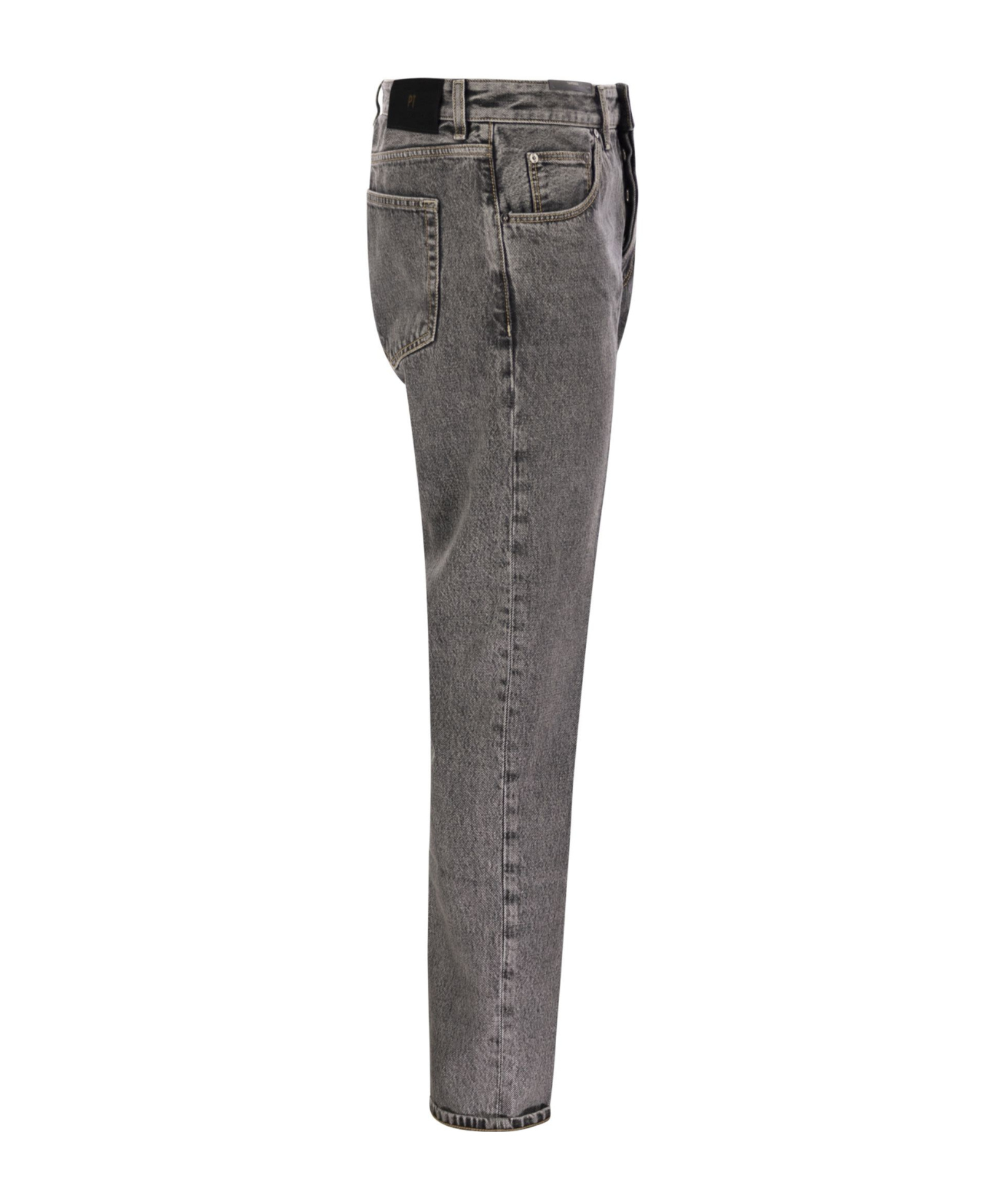 Pt Torino Logo-patch Jeans In Gray