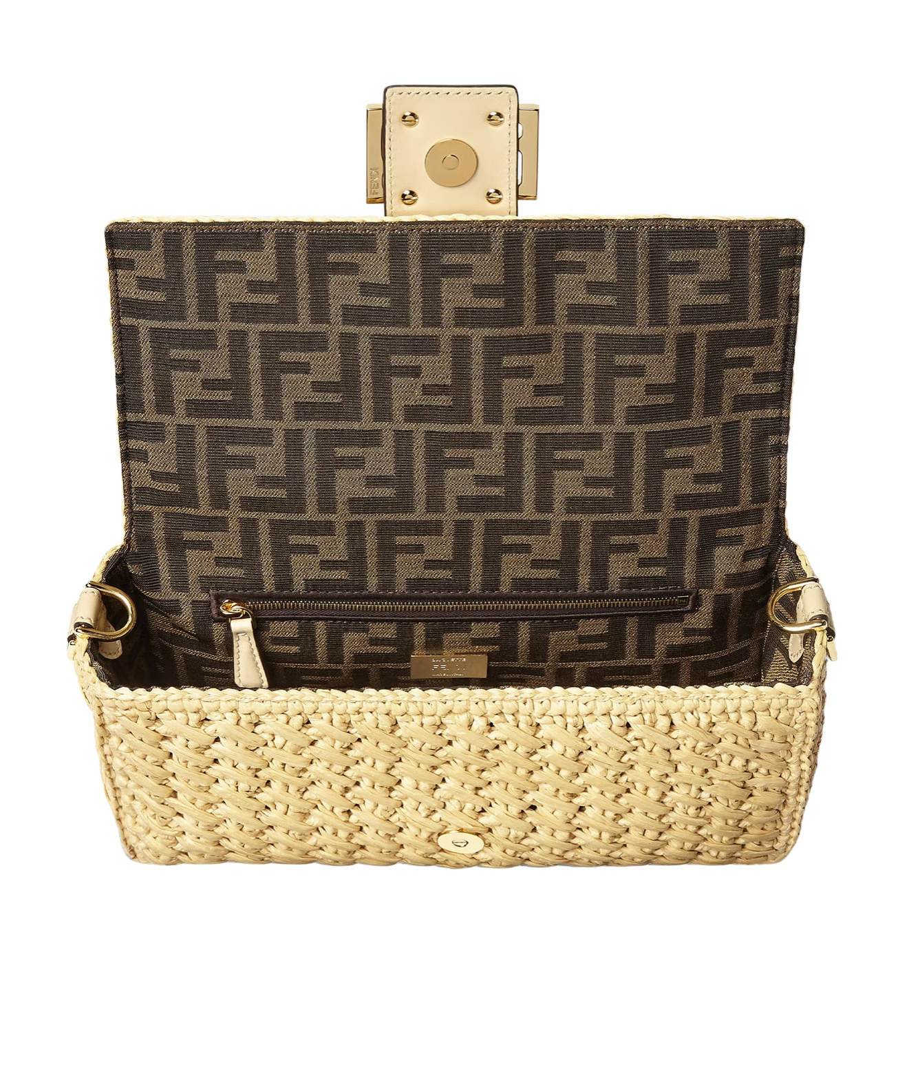 Fendi Women Champagne-coloured Medium Baguette Bag In Beige