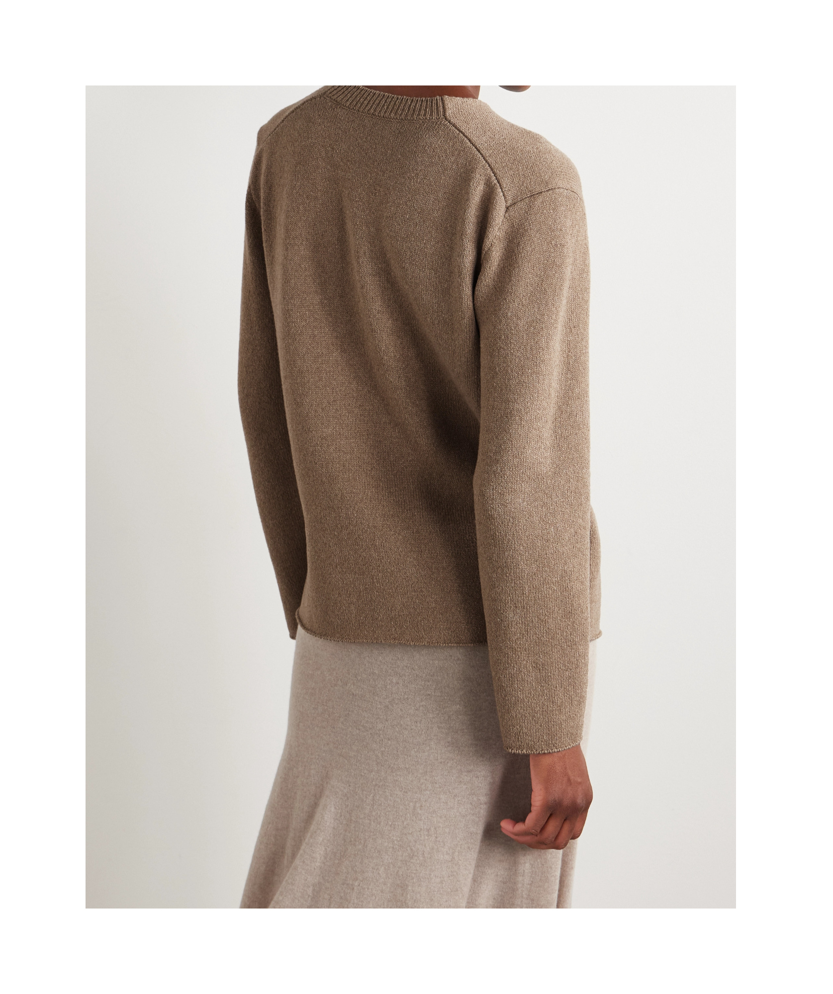 The Row Jhaio Cotton And Wool-blend Sweater In Brown