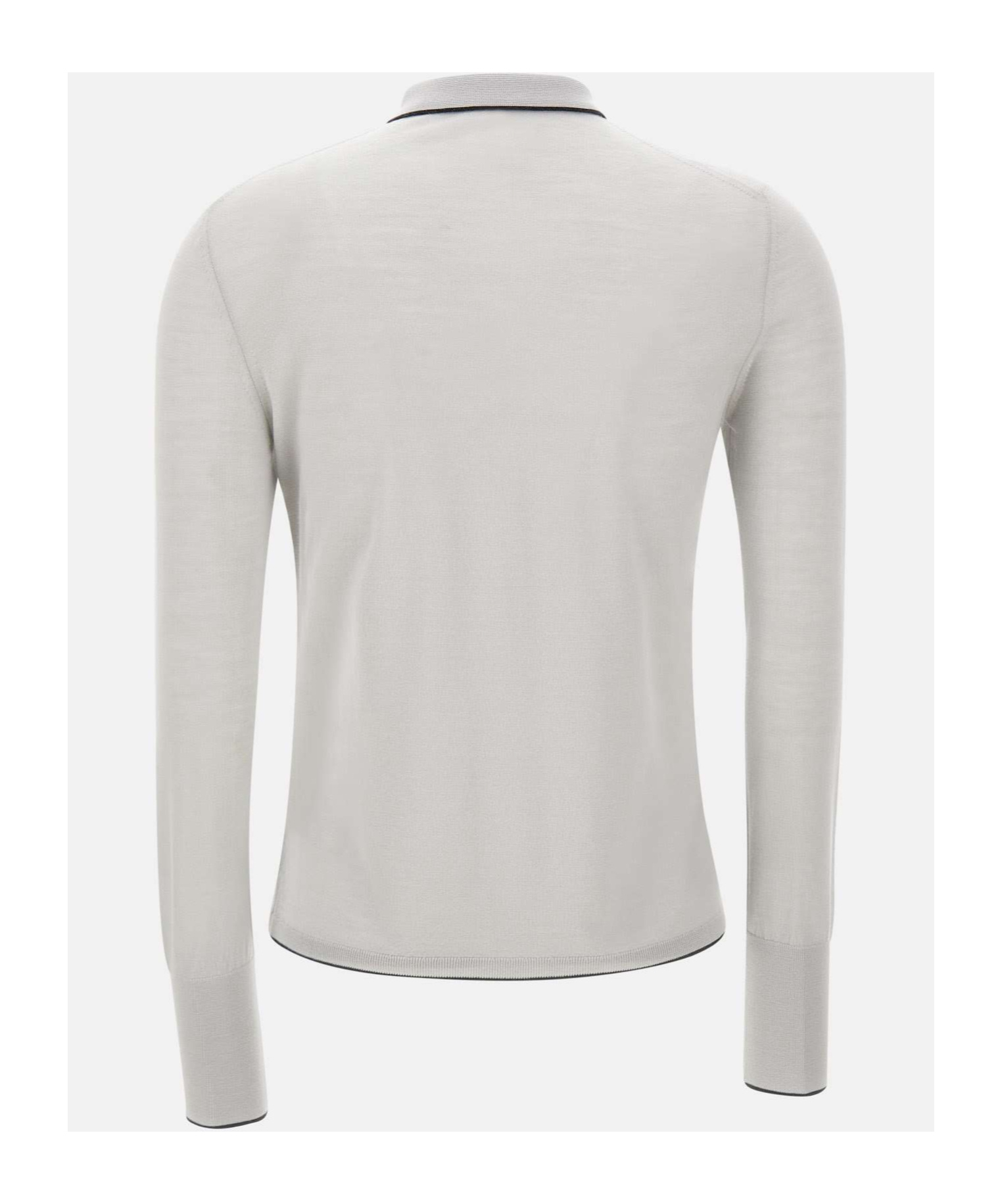 Eleventy Long-sleeved Polo Shirt In White