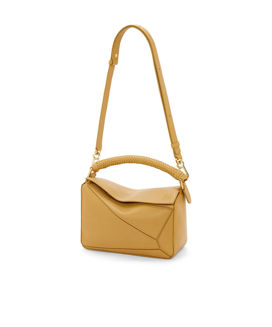 Loewe Small Leather Puzzle Top-handle Bag In Brown