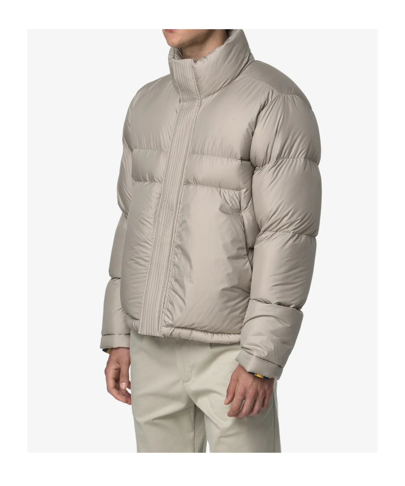K-way Padded Quilted Bomber Jacket Pockets In Gray