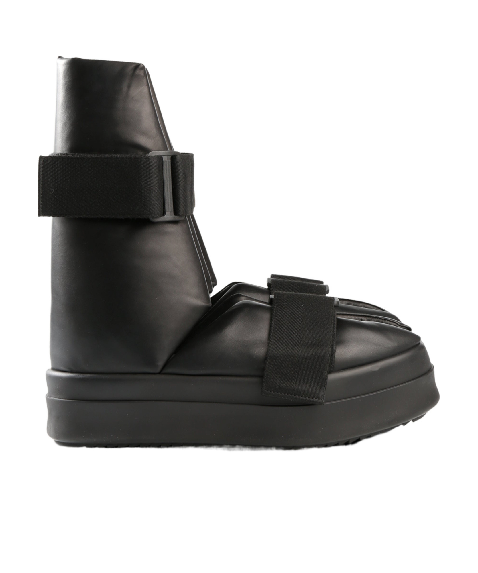 Rick Owens Round Toe Boots In Black