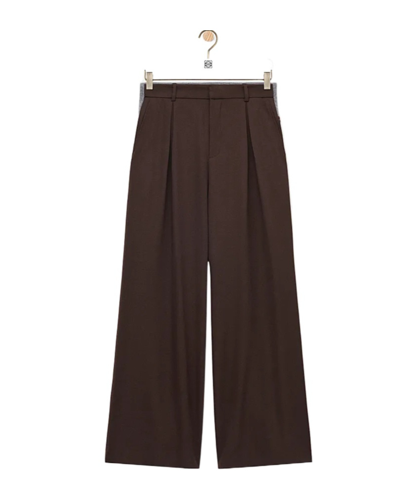 Loewe Pleated Elastic-waist Trousers In Brown