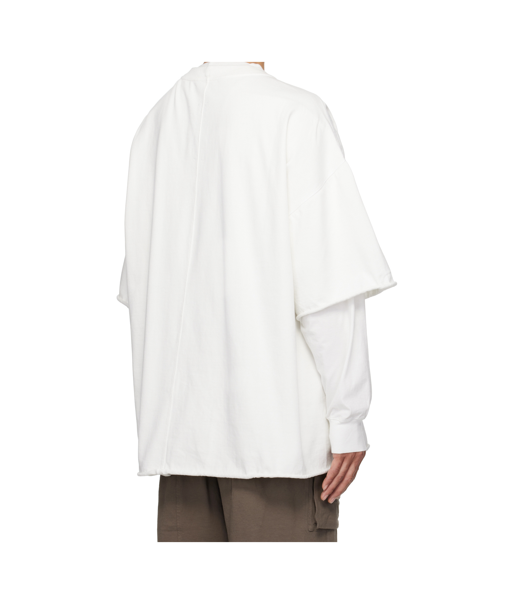 Rick Owens Drkshdw Off-white Hollywood Tommy Hustler Sweat T-shirt In White
