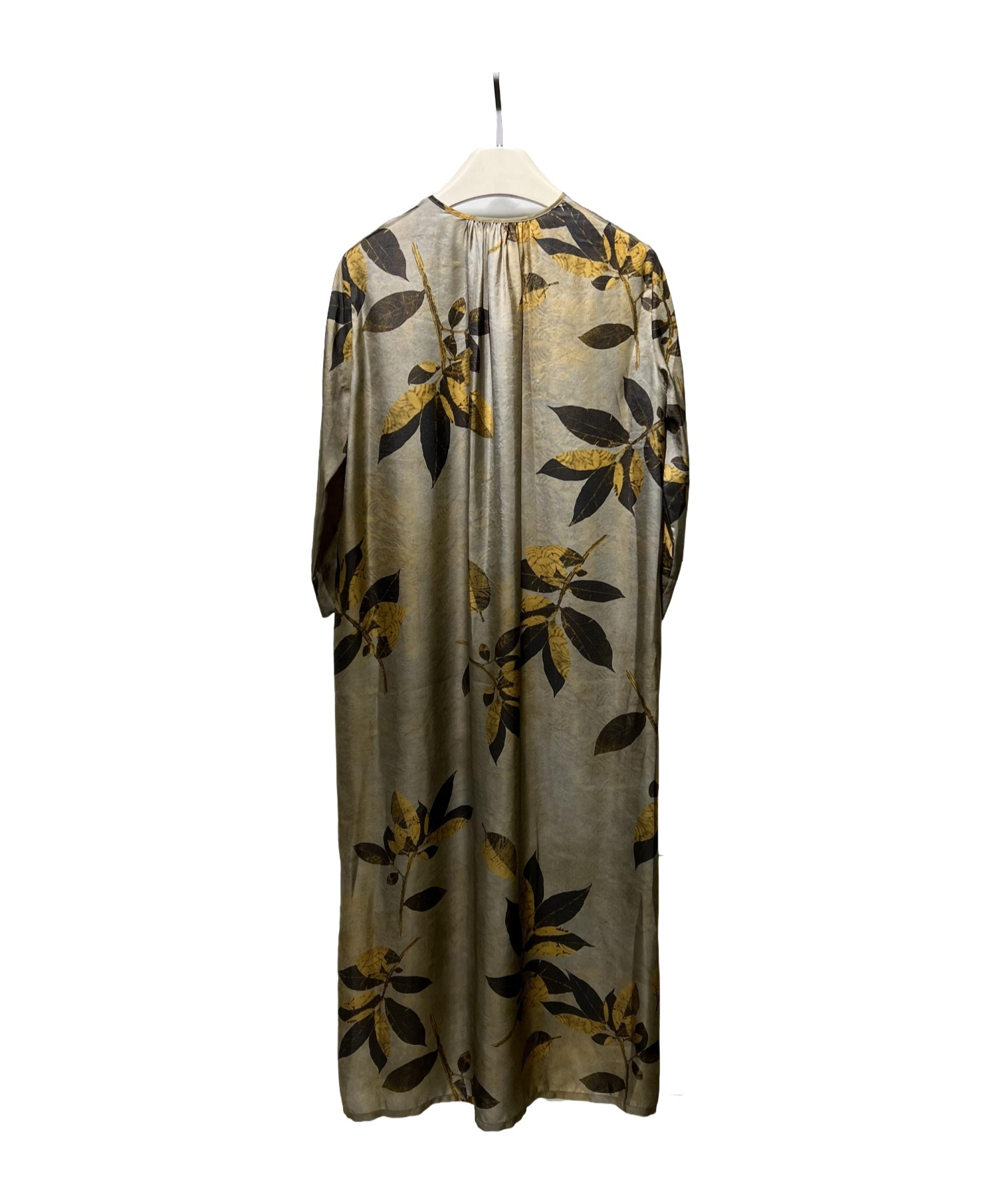 Uma Wang Leaf Pattern Printed Dress In Brown