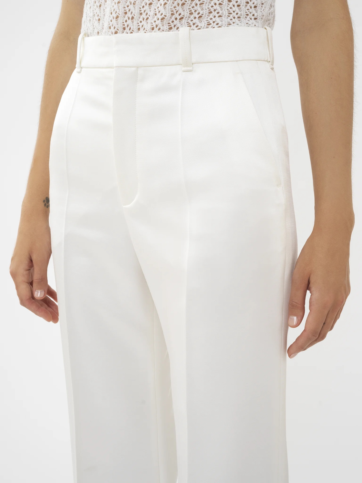 Chloé Tailored Straight-leg Trousers In White