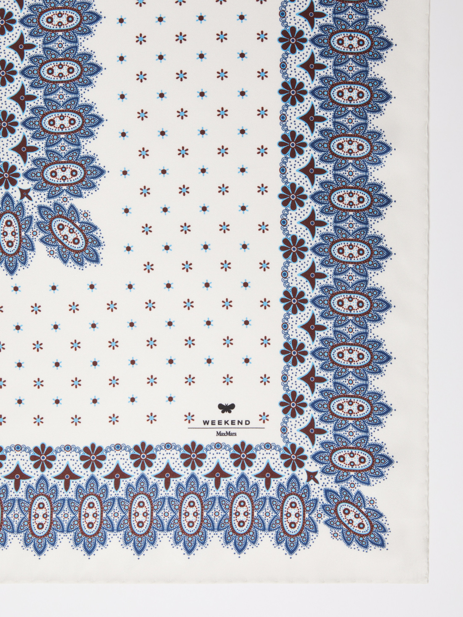 Weekend Max Mara Printed Twill Pocket Square In White