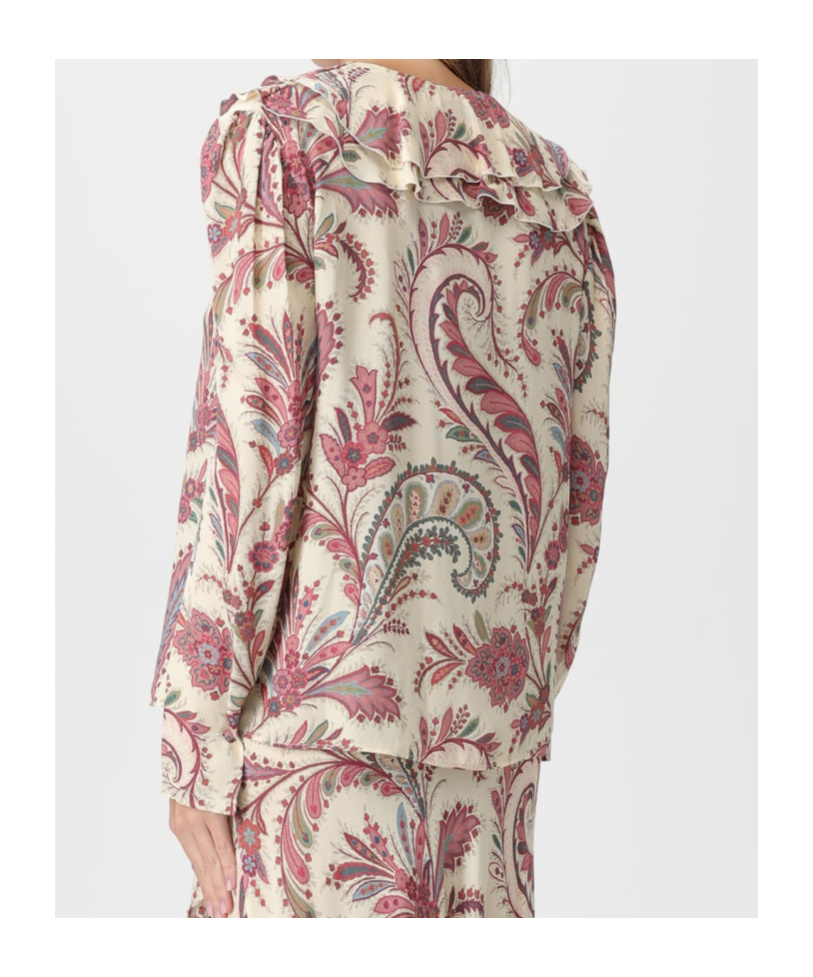 Etro Printed Poplin Shirt In Brown