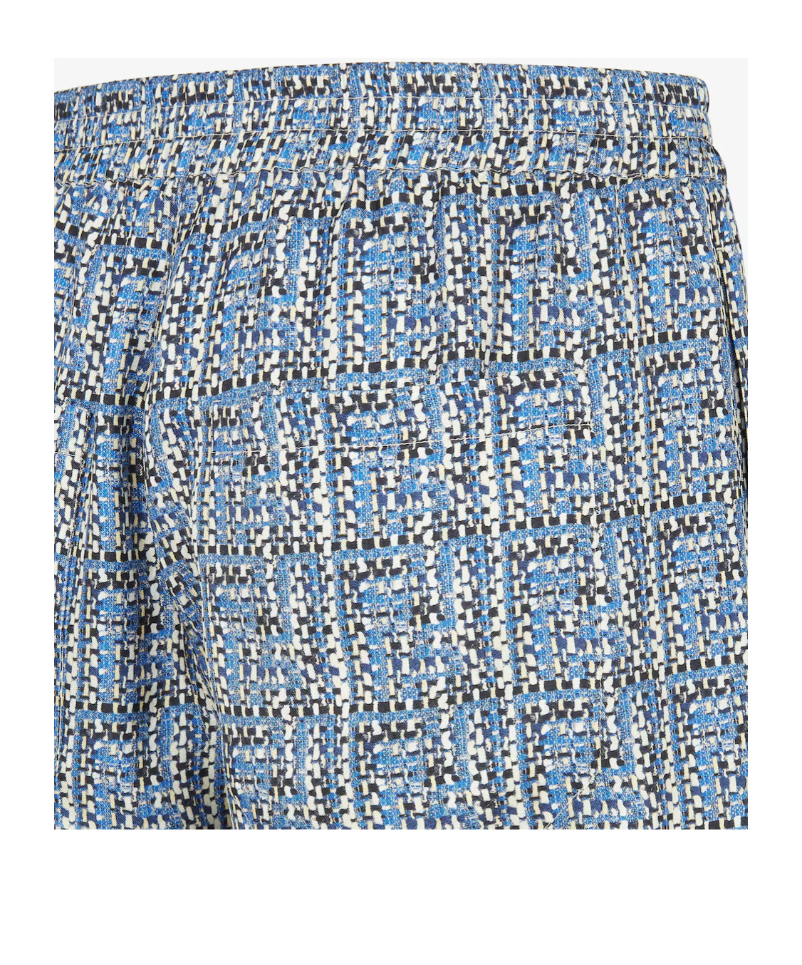 Fendi Short Trousers In Blue Ff Silk In Blue
