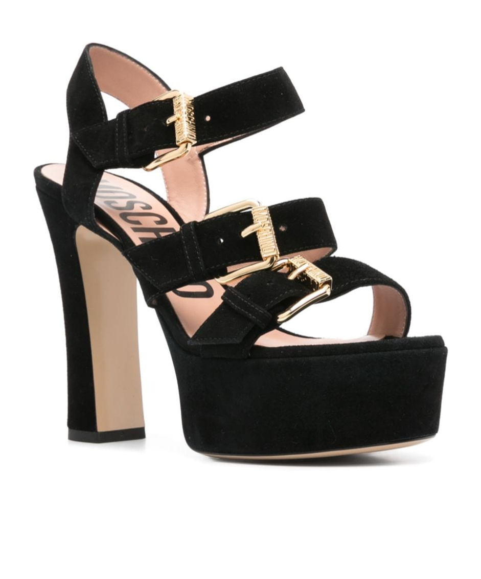 Moschino Sandalen Mit Schnalle 130mm In Black