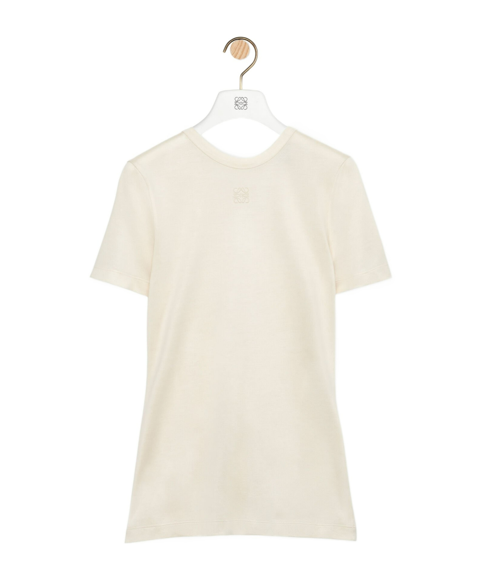 Loewe Anagram-embroidered Knotted T-shirt In Nude