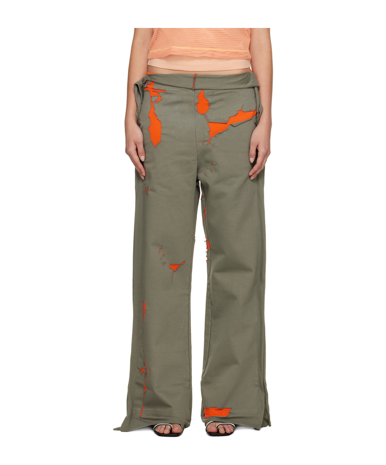 Diesel Gray P-martainoff Lounge Pants In Green