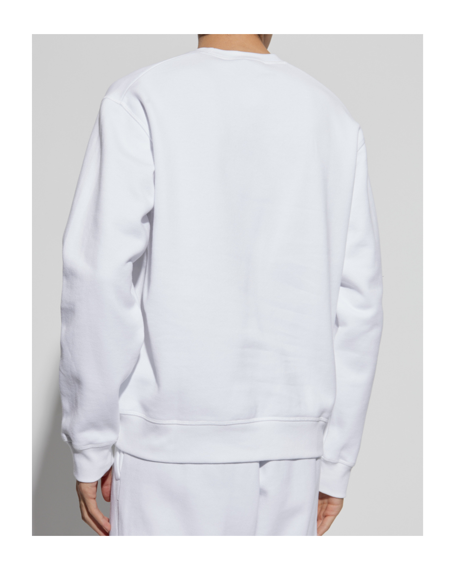 Dsquared2 Velvet Logo Sweatshirt In White